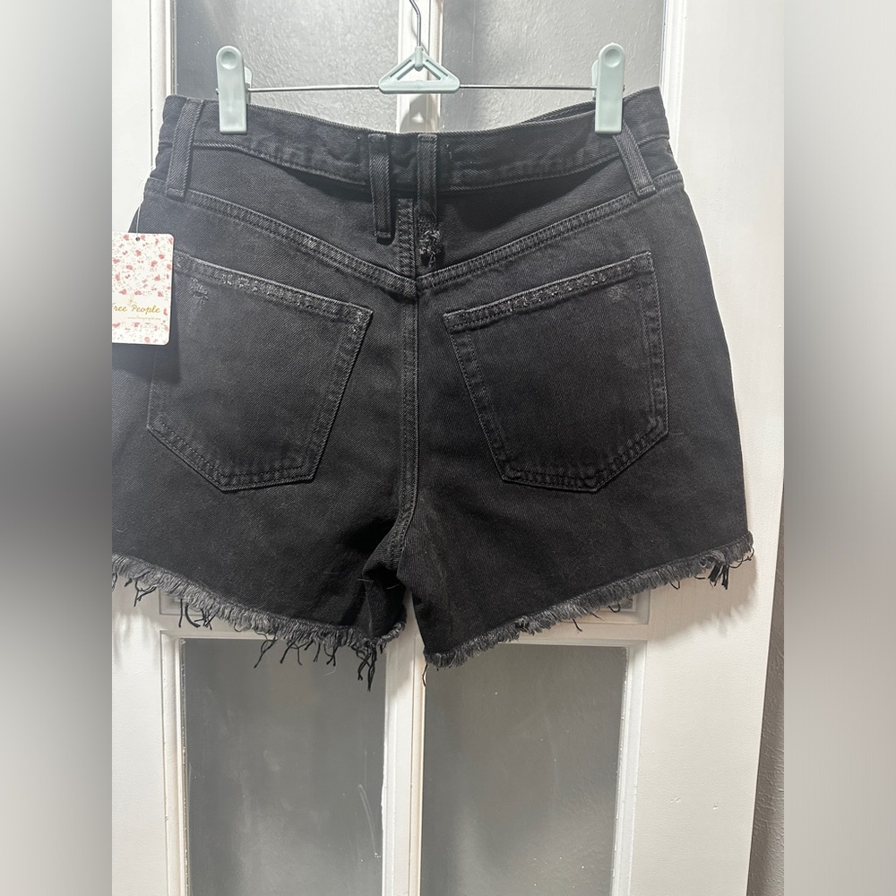 NWT Free People Washed Black Distressed Shorts. - Picture 12 of 16